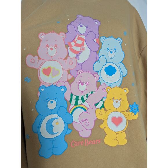 Grayson Social Juniors Womens Sleep Dress Care Bears Tan Soft Sweatshirt Size XL - Picture 7 of 10